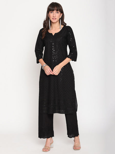 A line Chikan Kurti at Rs.1320/Piece in lucknow offer by Seva Chikan